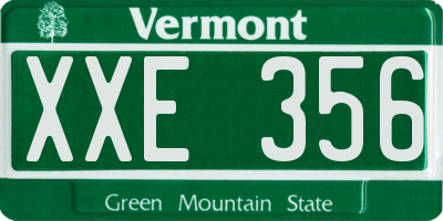 VT license plate XXE356