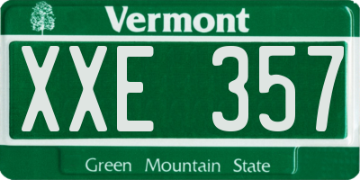 VT license plate XXE357