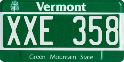 VT license plate XXE358