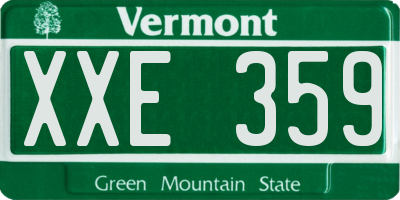 VT license plate XXE359