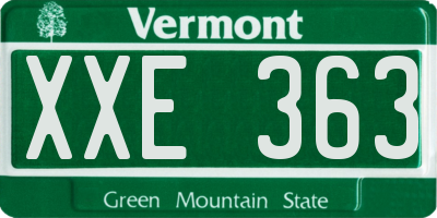 VT license plate XXE363
