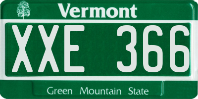 VT license plate XXE366