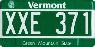 VT license plate XXE371