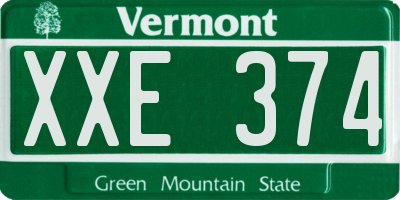 VT license plate XXE374