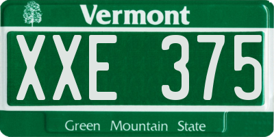 VT license plate XXE375
