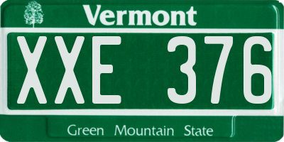 VT license plate XXE376