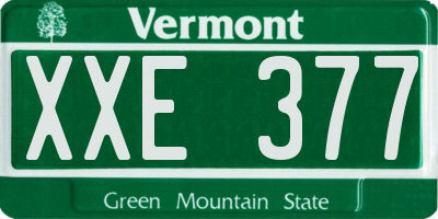 VT license plate XXE377