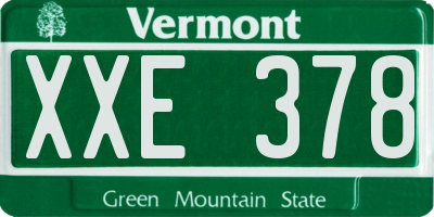 VT license plate XXE378