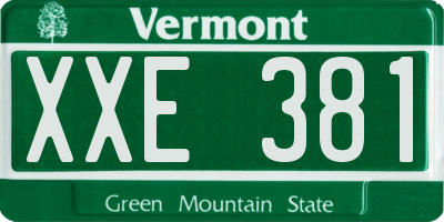 VT license plate XXE381