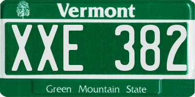 VT license plate XXE382