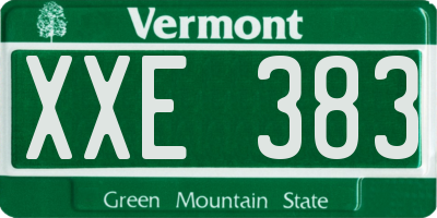 VT license plate XXE383