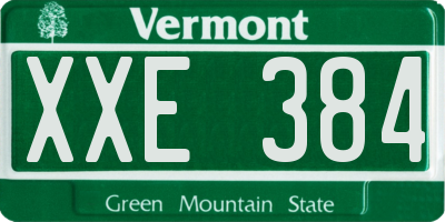VT license plate XXE384