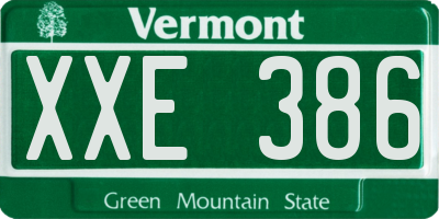 VT license plate XXE386
