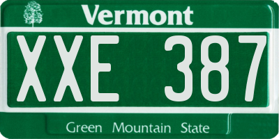 VT license plate XXE387