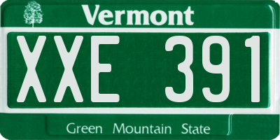 VT license plate XXE391
