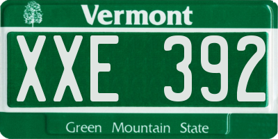VT license plate XXE392