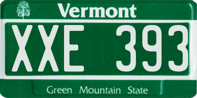 VT license plate XXE393
