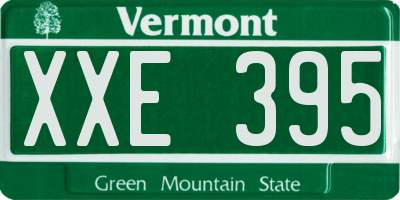 VT license plate XXE395
