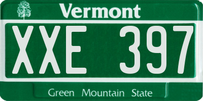 VT license plate XXE397