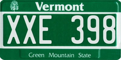 VT license plate XXE398