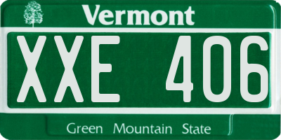 VT license plate XXE406