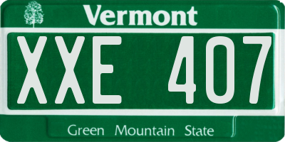 VT license plate XXE407