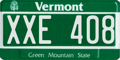 VT license plate XXE408