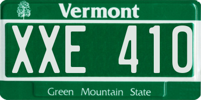 VT license plate XXE410