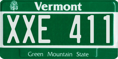 VT license plate XXE411