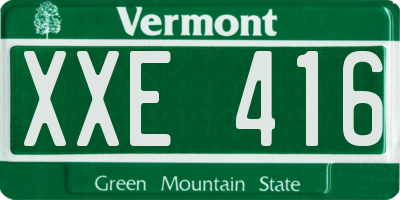 VT license plate XXE416