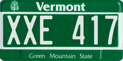 VT license plate XXE417