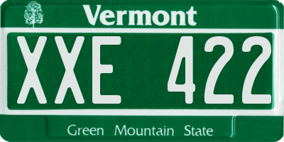 VT license plate XXE422