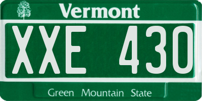 VT license plate XXE430