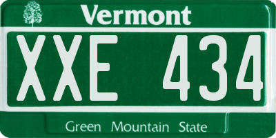 VT license plate XXE434