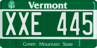 VT license plate XXE445