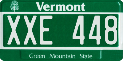 VT license plate XXE448
