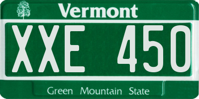 VT license plate XXE450