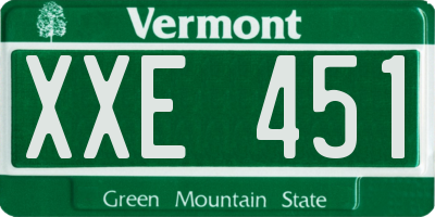 VT license plate XXE451