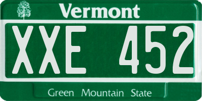 VT license plate XXE452