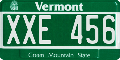 VT license plate XXE456