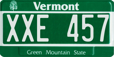 VT license plate XXE457