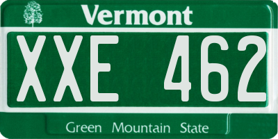 VT license plate XXE462