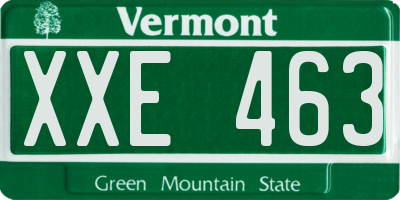 VT license plate XXE463