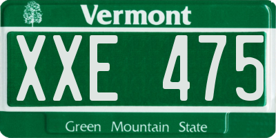 VT license plate XXE475