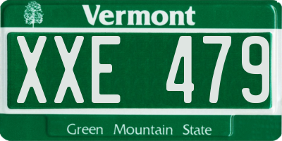VT license plate XXE479
