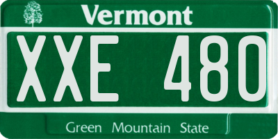 VT license plate XXE480