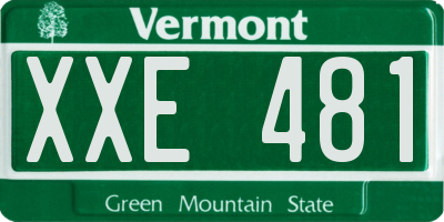 VT license plate XXE481