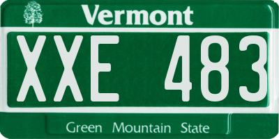 VT license plate XXE483