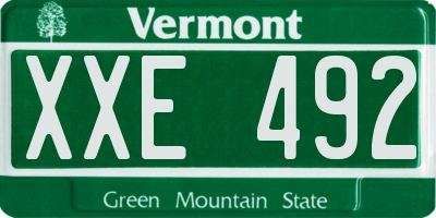 VT license plate XXE492