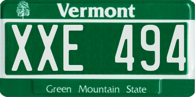 VT license plate XXE494